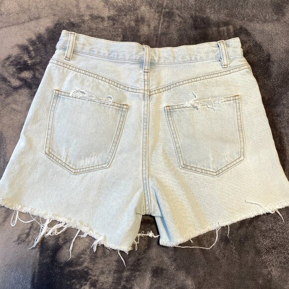 Harlow Denim Jean Light Wash Shorts Rips size 27 - Picture 3 of 5